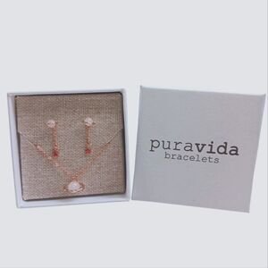 **New** Pura Vida Saturn Necklace and Earring Set in Rose Gold